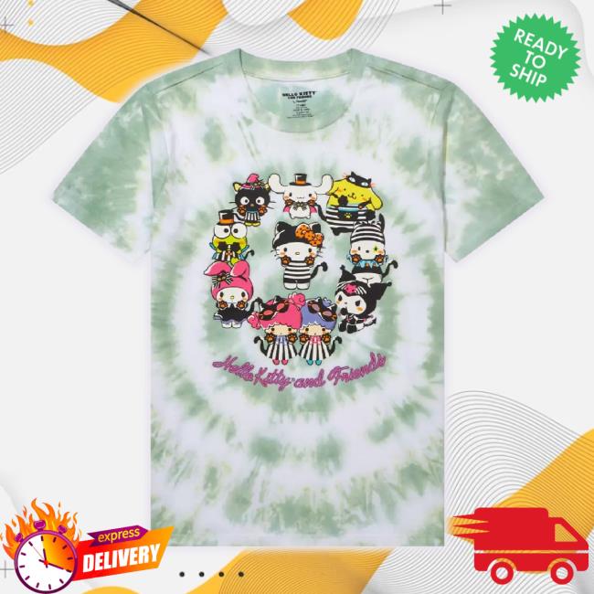 Official Sanrio Hello Kitty And Friends Halloween Costumes Circular Tie-Dye Classic Shirt