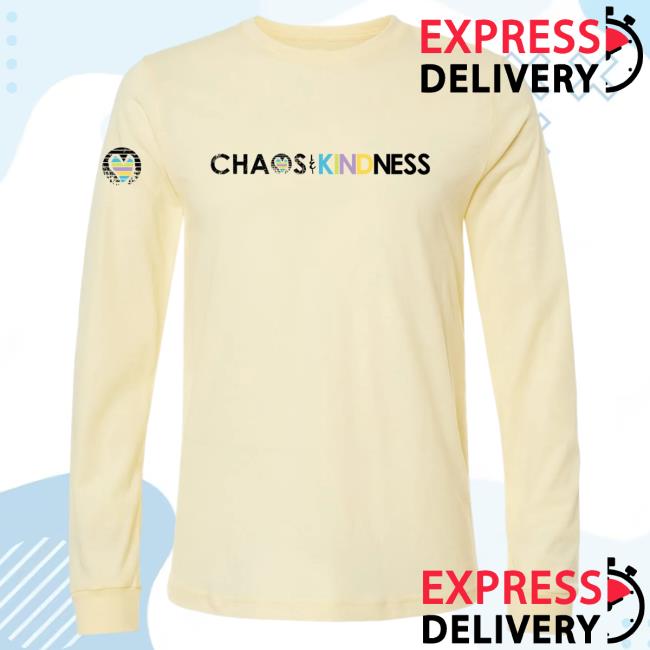 Official Chaos And Kindness Store Chaos & Kindness Logo Long Sleeve Tee Heather French Vanilla