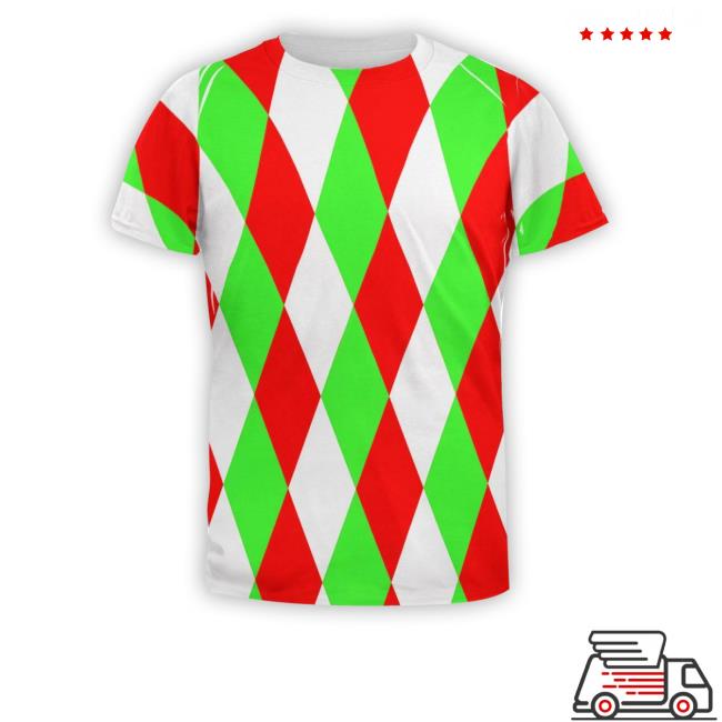 Official Christmas Jester Harlequin Costume All Over Mens Shirt