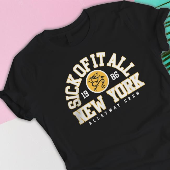 All In Merch Sick Of It All Varsity Alleyway Arch shirt, hoodie, tank top, sweater and long sleeve t-shirt