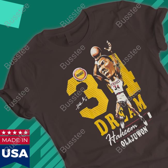 Hakeem Olajuwon Houston Rockets Mitchell Long Sleeve Tee