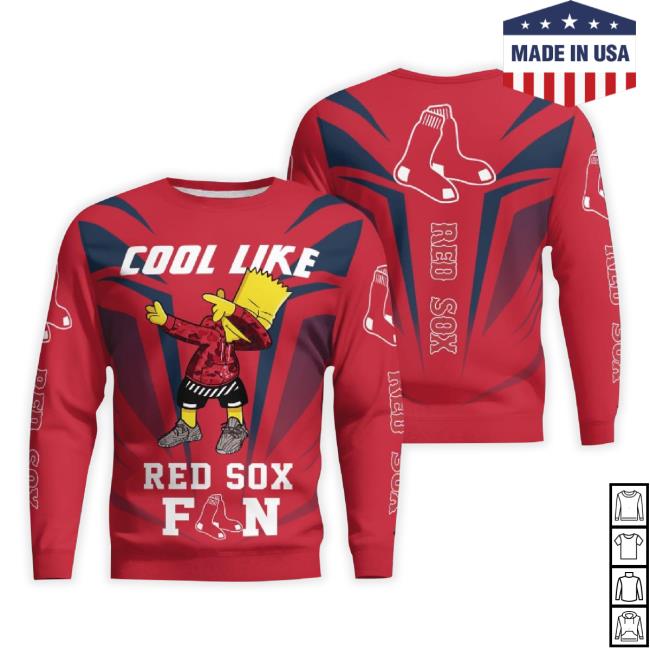 Christmas Cool Like Boston Red Sox Fan Bart Simpson Dab Knitted 3D Shirt For Men And Women