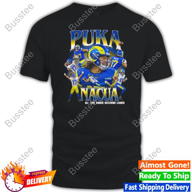 B/R Gridiron Puka Nacua All Time Rookie Receiving Leader Shirt