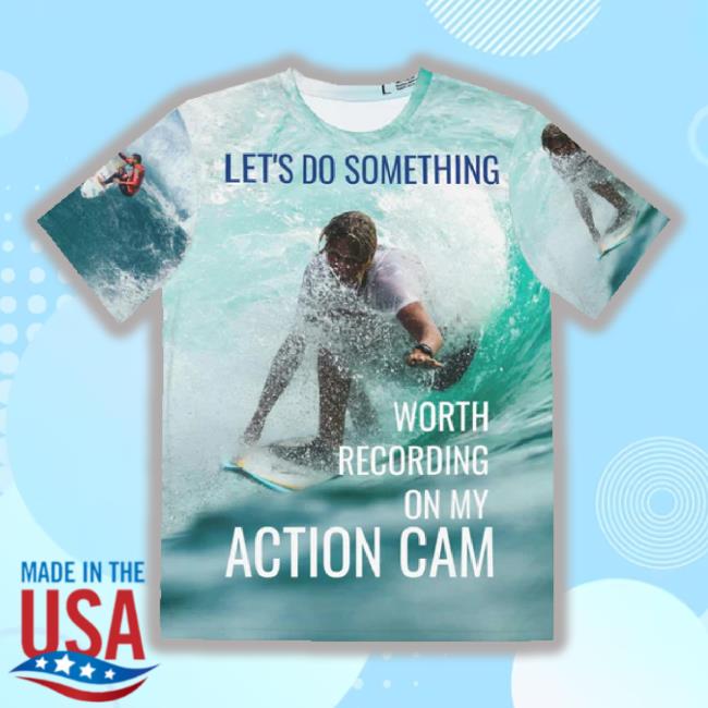 Surfer Action Cam T-Shirt, Men's Polyester 3D Hoodie