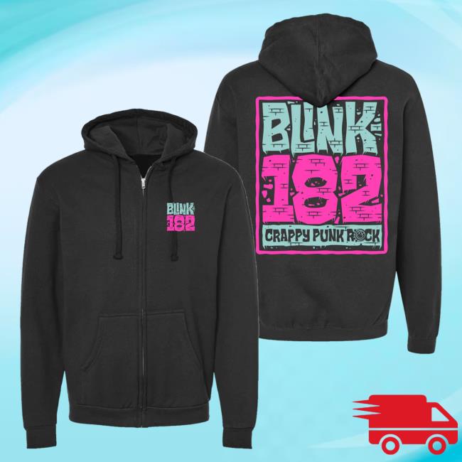 Official Blink 182 Merch Store Wall Zip Sweater Black Blink182 Shop