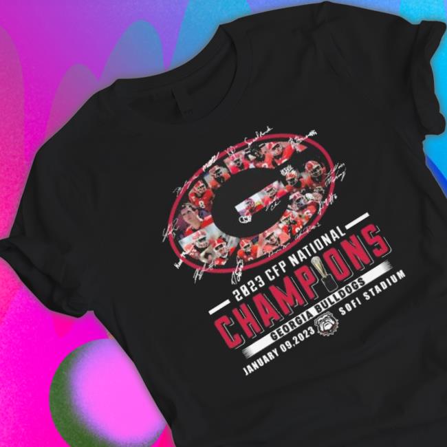 2023 Cfp National Champions Georgia Bulldogs Signatures Tee Shirt