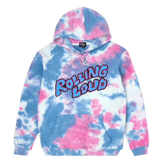 Trending Rolling Loud Merch Store Puffy Logo Tie Dye Classic Pink Unisex Sweatshirt Shoprollingloud Shop