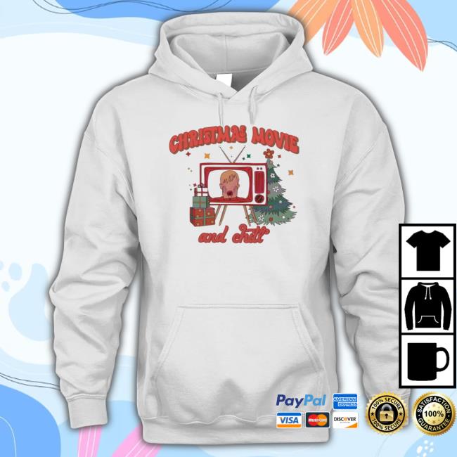 Funny Retro Christmas Movie And Chill Tee Shirt