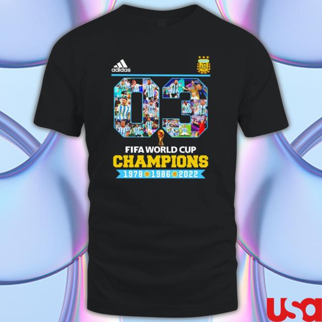 Argentina 03 Fifa World Cup Champions 1978 1986 2022 Hoodie