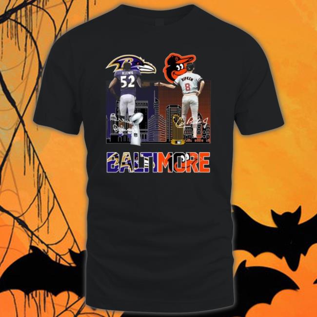 Baltimore Ravens Vs Baltimore Orioles R.Lewis And Ripken Skylines 2023 Signature shirt