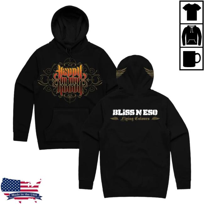 Official Merchbar Bliss n Eso Flying Colours 15Th Anniversary Limited Edition Black "Happy In My Hoody" Sweatshirt Merch Bar