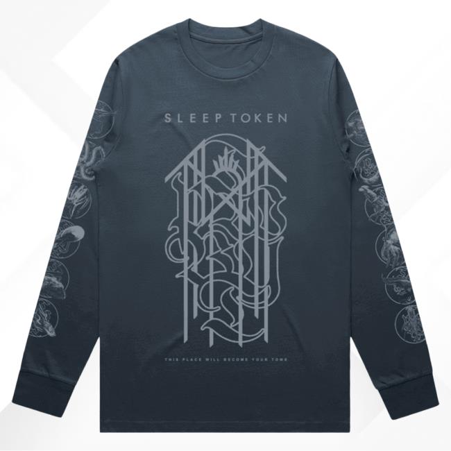 Sleep Token Merch Store Sleep - Token This Place Will Become Your Tomb TPWBYT Long Sleeve Hot Shirt Petrol Blue SleepToken