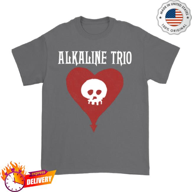 Original Alkaline Trio Merch Store Classic Heartskull Classic Shirt (Dark Grey) Alkaline Trio Shop