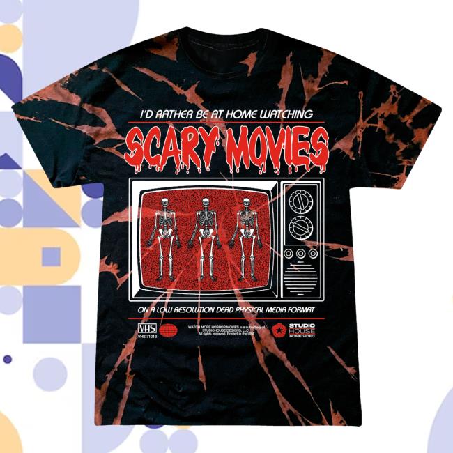 Official Studiohouse Designs Scary Movies Tie Dye Top Shirt
