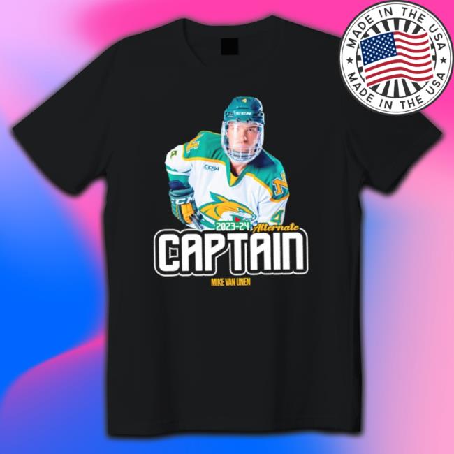 Alternate Captain Mike Van Unen Northern Michigan Wildcats Ice Hockey shirt