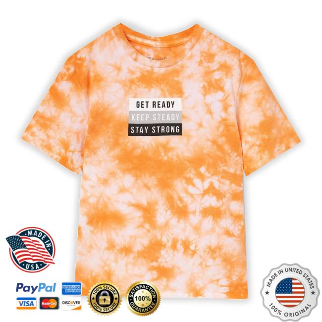 Official Boy's Orange Tie-Dye Shirt With Get Ready Print