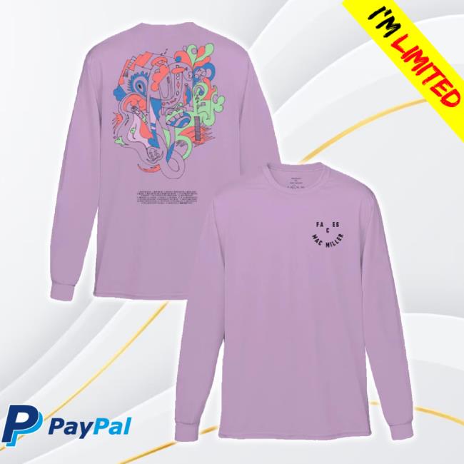 Original Mac Millers Website Merch Store Faces Smile Purple Shirt Macmillerswebsite Shop
