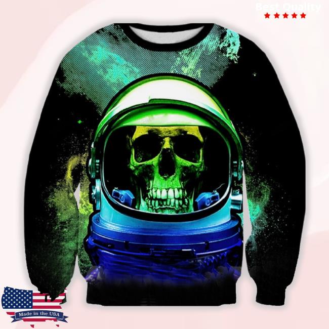 Astronaut Skeleton 3D Printed Ugly Christmas Hoodie