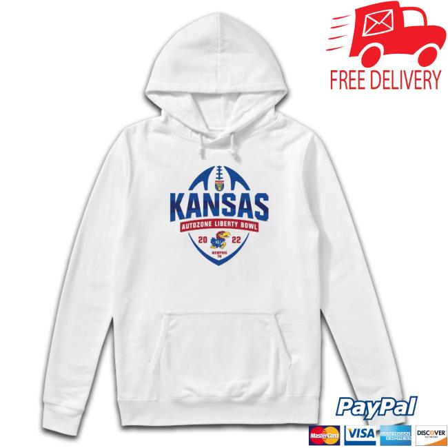 Official Kansas Jayhawks Football 2022 Autozone Liberty Bowl Hooded Sweatshirt