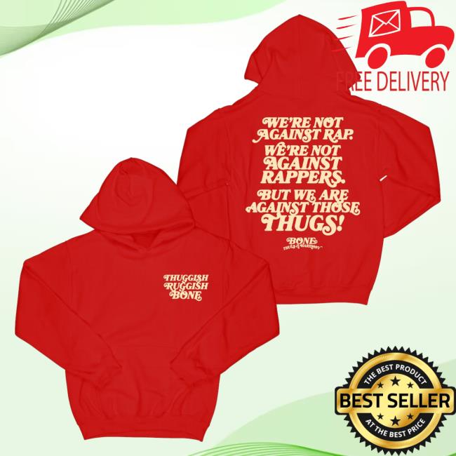 Official Merch Bar Store Bone Thugs-N-Harmony We're Not Against Rap "Red" Popover Shirt MerchBar BoneThugsnHarmony Apparel Clothing Shop