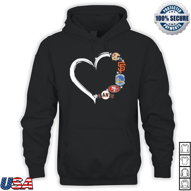 Heart San Francisco Sports Teams Logo T shirt Heart San Francisco Sports Teams Logo Long Sleeve Shirt