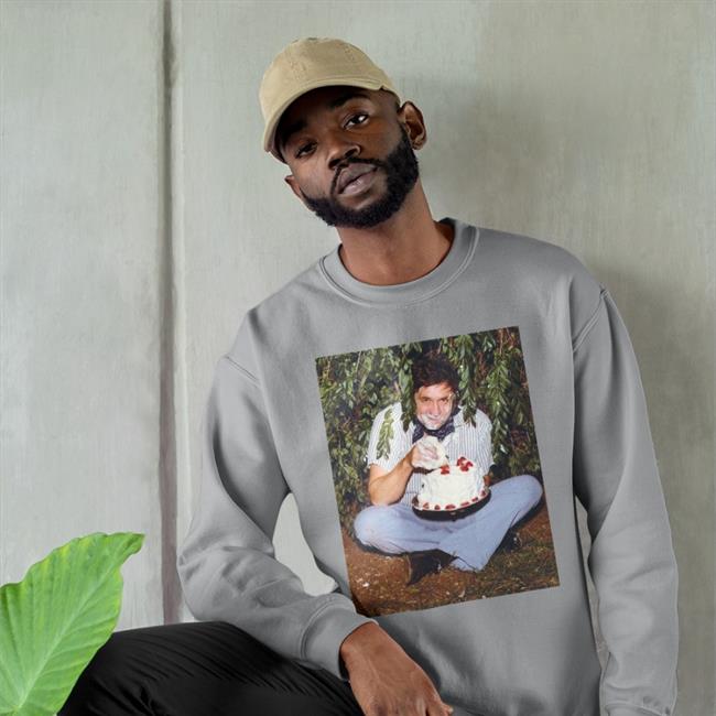 Johnny Cash Eating Cake Tee White Fan Made Johnny Cash Eating Cake Hoodie White