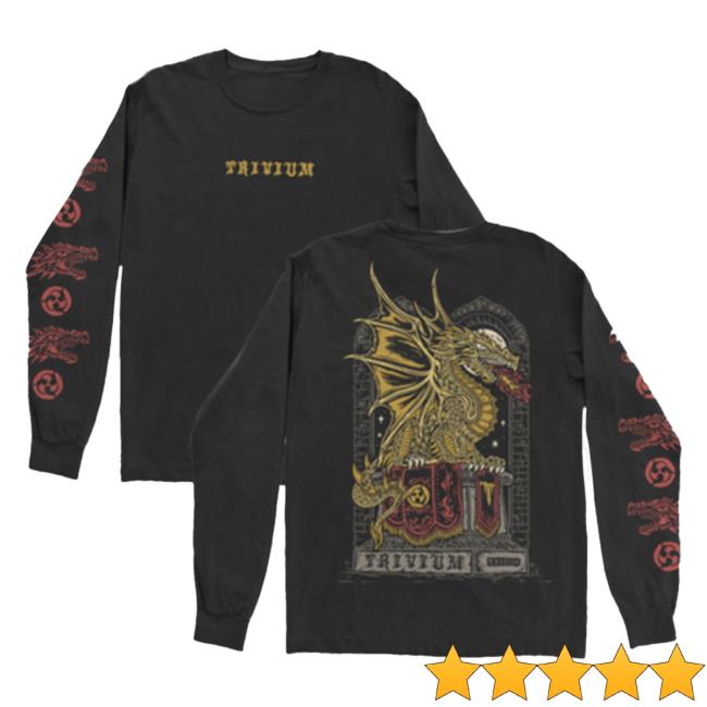 Official Roadrunner Records Trivium Merch Store Trivium Big Dragon Black Long Sleeve Shirts RoadrunnerRecords