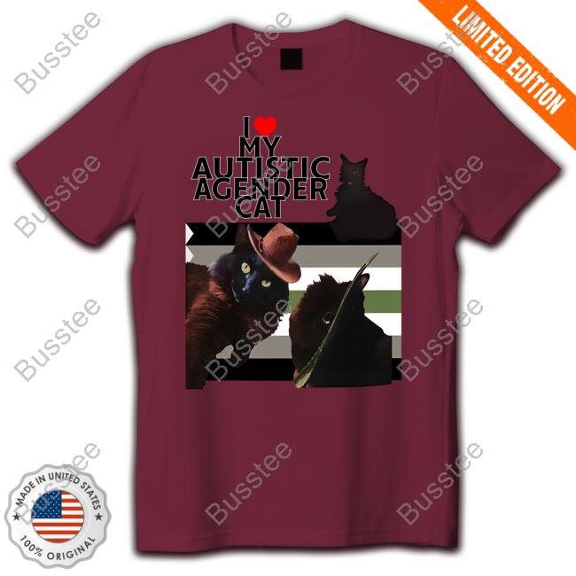 Shirts That Go Hard I Love My Autistic Agender Cat Hoodie
