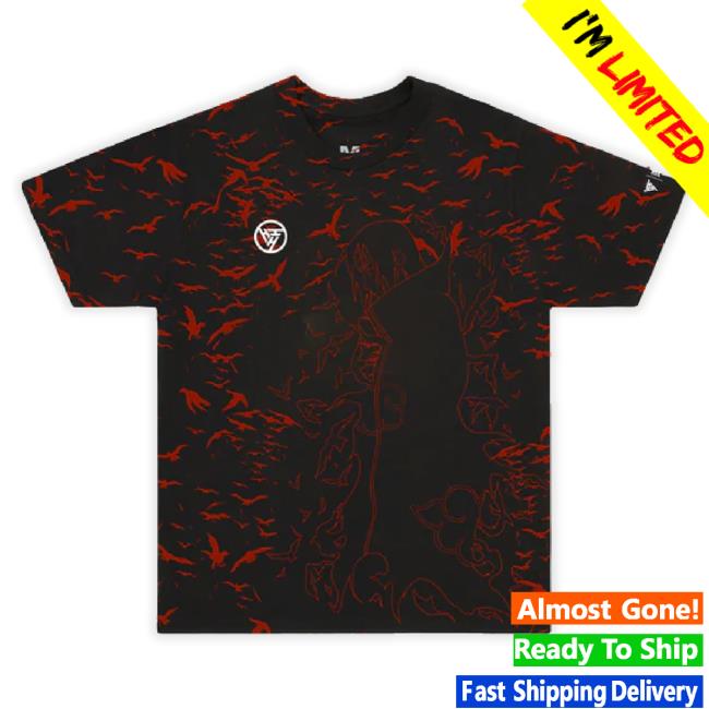Shippuden Itachi All Over Print Hoodie Sweatshirt (Black)
