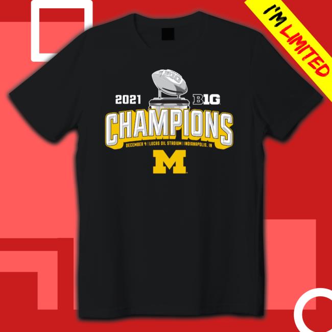 Michigan Wolverines Blue 84 2021 Big Ten Football Conference Champions Locker Room Crewneck Sweatshirt