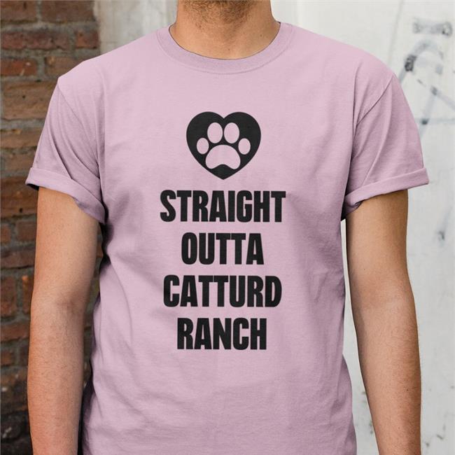 Catturd ™ Straight Outta Catturd Ranch Dog Tee Shirt Wings And Pirate Going Great At New Home