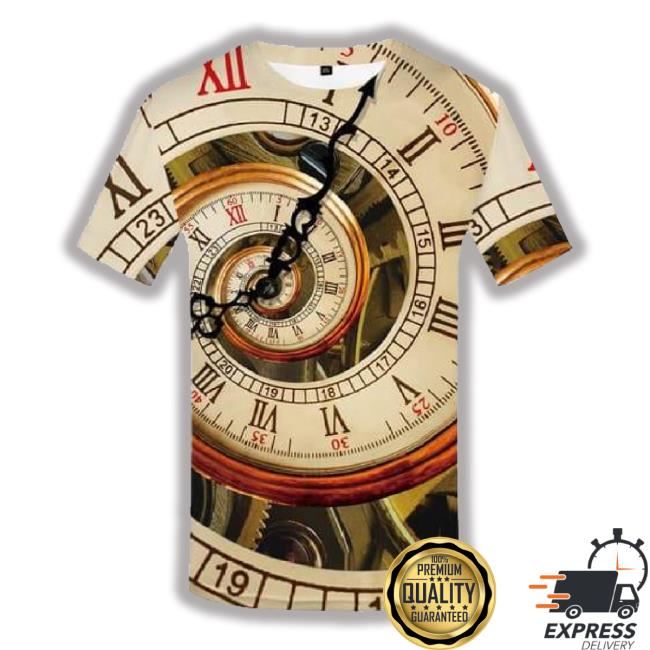 Clock T Shirts Men Metal T Shirts Funny Vortex Tshirts Casual Mechanical Tshirts Cool Geometric Long Sleeve T Shirt Graphic Short Sleeve