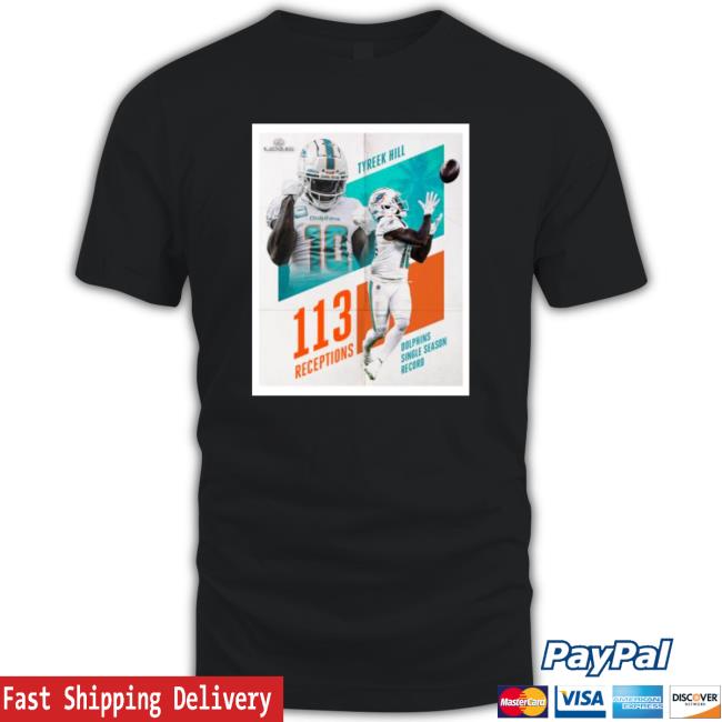 Miami Dolphins Tyreek Hill 113 Receptions Long Sleeve Shirt