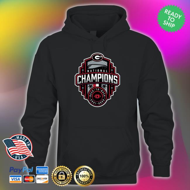 Black To Back Georgia Bulldogs College Football Playoff 2022 National Champions Official Logo Sweatshirts Black To Back Georgia Bulldogs College Football Playoff 2022 National Champions Official Logo Hooded Sweatshirt
