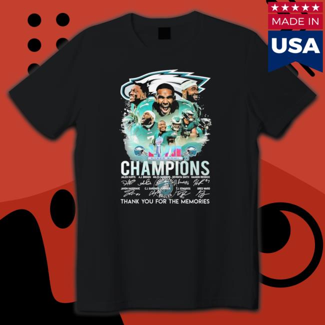 The Eagles Champions 2023 Team Players Signatures Shirt
