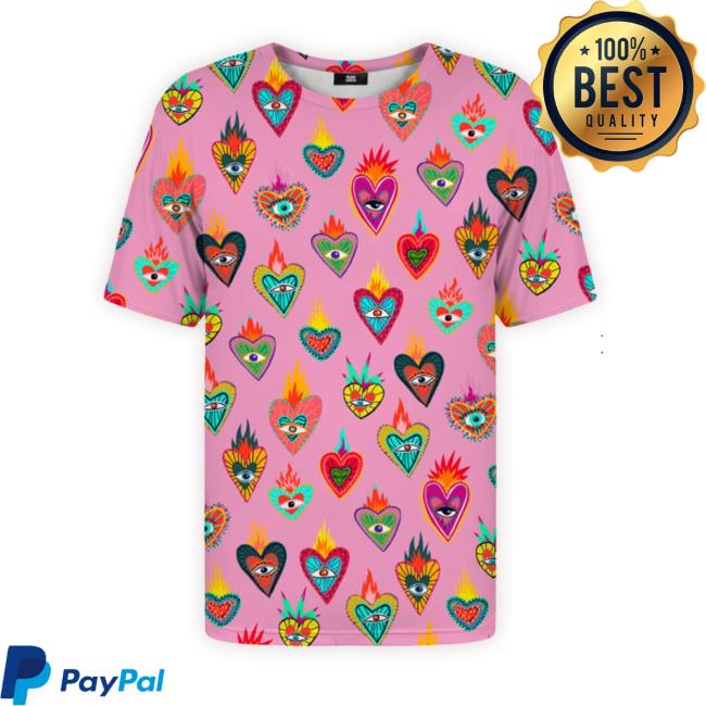 Pink Mexican Hearts Hoodie Sweatshirt