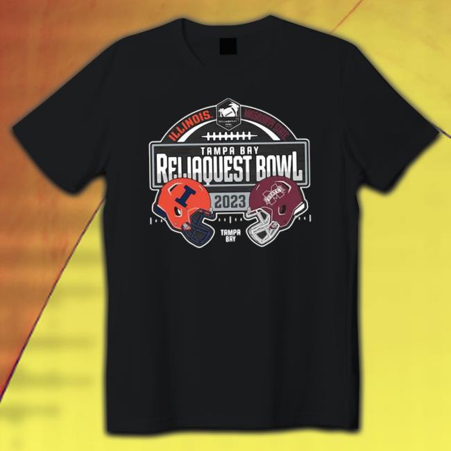 Official Illinois Fighting Illini Vs Mississippi State Bulldogs Tampa Bay Reliaquest Bowl 2023 Helmet Tee Shirt