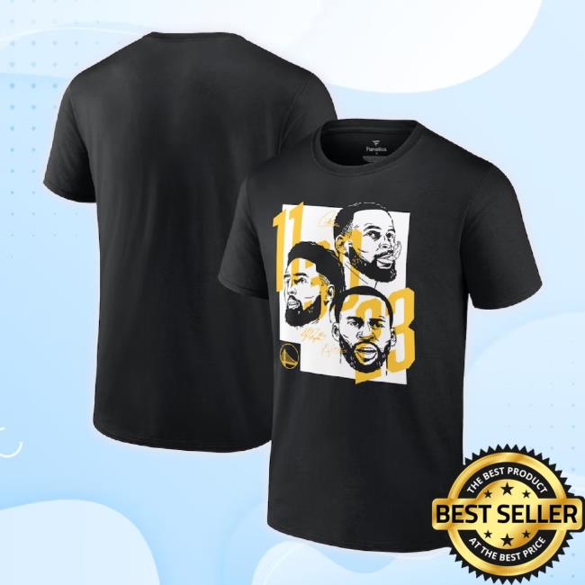 Official Milbstore Fanatics Branded Black Golden State Warriors 11/30/23 Klay Thompson, Stephen Curry, And Draymond Green Shirt
