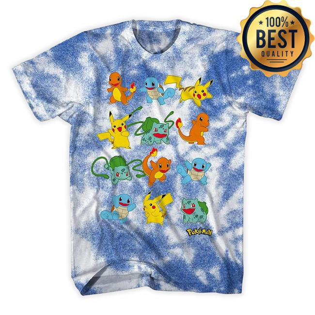 Pokemon Boys Group Shirt, Graphic Pikachu Cast Sweaters Royal Tie Dye