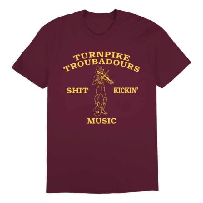 Trending Turnpike Troubadours Merch Store Fiddler Long Sleeve Tee (Maroon) Turnpiketroubadours Shop