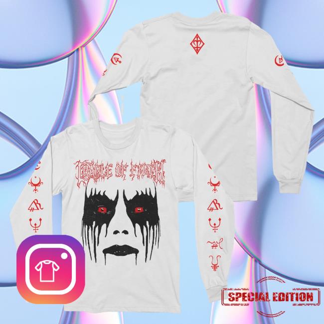 Official Night Shift Merch Indie Merch Store Cradle Of Filth - Dani Face Long Sleeve Shirts NightShiftMerch IndieMerchStore