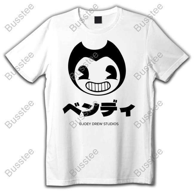 Themeatly Bendy Head Katakana Ringer Tee Shirt Bendy Merch