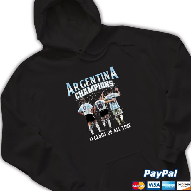 Argentina Champions Sergio Batista And Diego Maradona And Lionel Messi Legends Of All Time Signatures Shirts