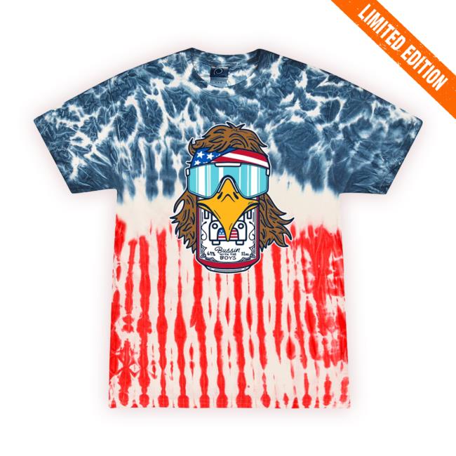 Official Barstool Sports Store Bussin Beer Eagle Tie Dye Hooded Sweatshirt