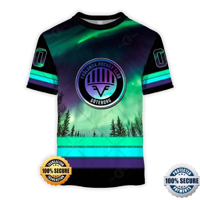 Personalized Shl Frolunda Hc Northern Lights Design Sweatshirt 3D