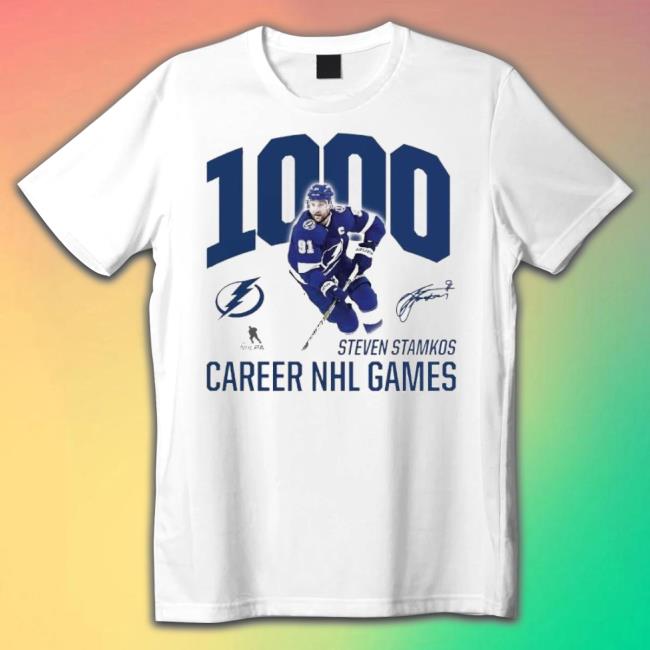 Steven Stamkos Tampa Bay Lightning Fanatics Branded 1000 Career Games Shirt
