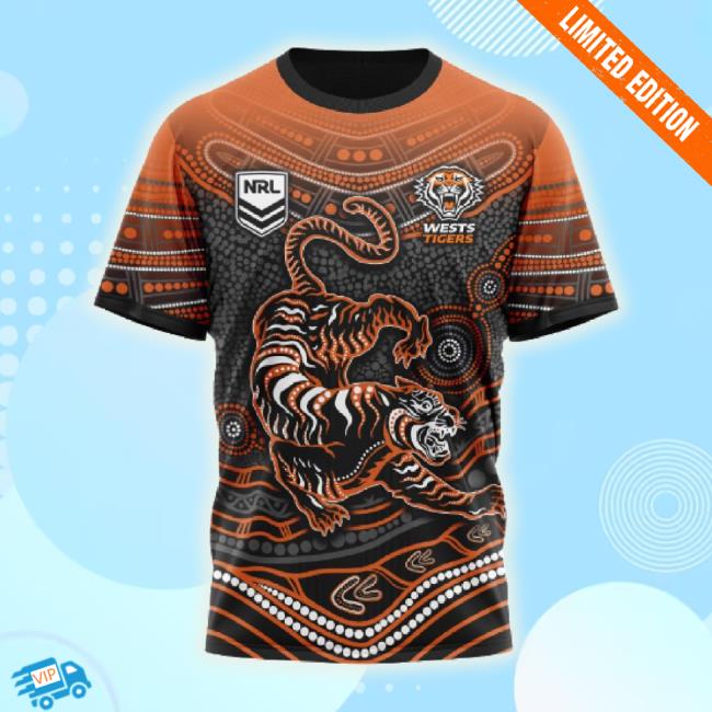 Officia Nrl Wests Tigers Custom Name Number Indigenous Mascot Sweater