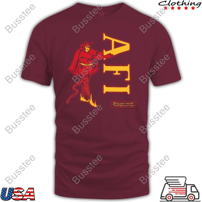 Afi Shut Your Mouth And Open Your Eyes Devil Tee Shirt Afireinside Merch Afireinside Shop Afi Shut Your Mouth And Open Your Eyes Devil Tee Shirt