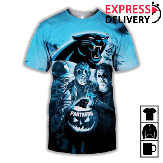 Carolina Panthers T-Shirt 3D Halloween Horror Night T-Shirt,3D All Over Printed Hoodie Sweatshirt