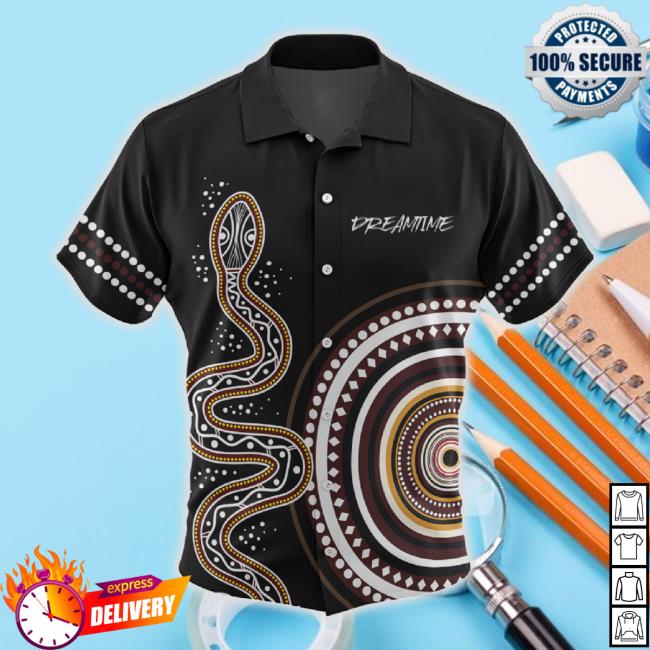 Australia Rainbow Serpent Aboriginal Custom Hawaiian t-shirt, hoodie, tank top, sweater and long sleeve t-shirt - Dreamtime Mother Of Life Black Hawaiian Shirt